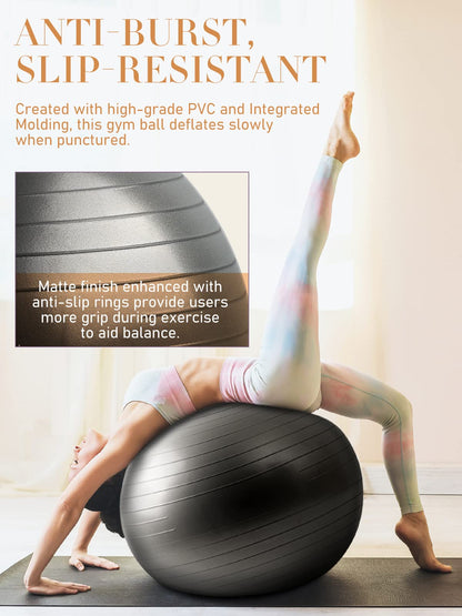 PhysKcal Gym Ball 55-85cm Exercise Swiss Ball