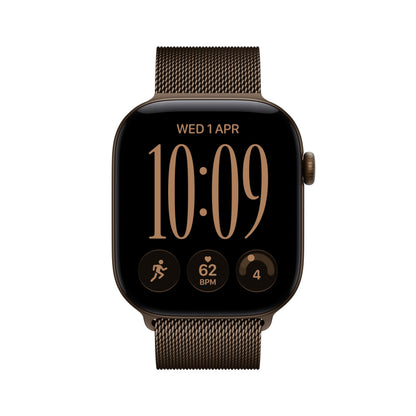 Apple Watch Series 12 GPS smartwatch with black Milanese Loop strap, 10:09 display