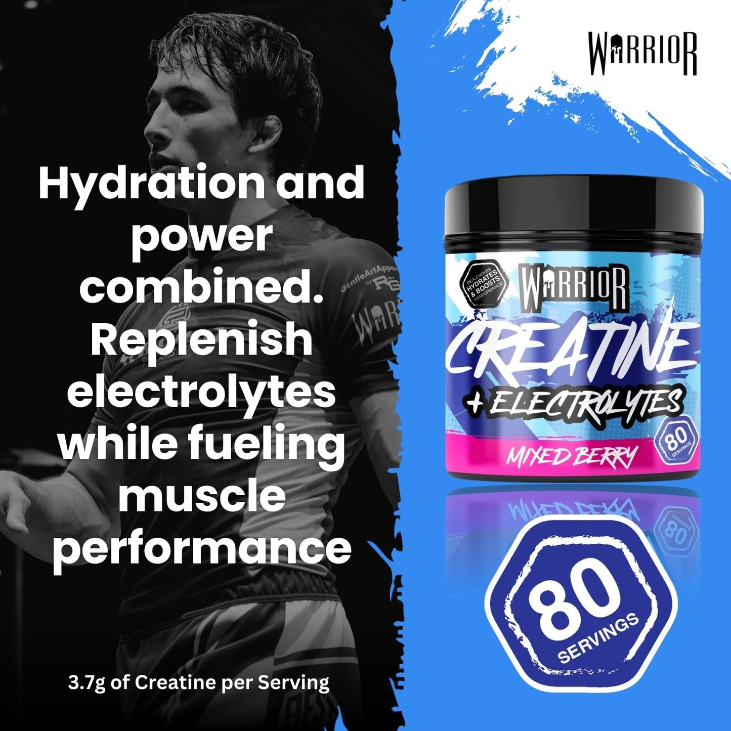 Warrior Creatine Monohydrate Plus Electrolytes Powder 360g