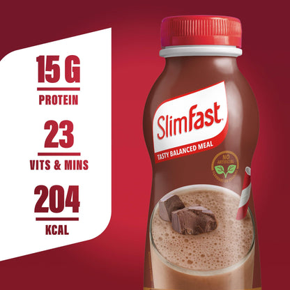 SlimFast Ready To Drink Chocolate Flavour Shake, 6 x 325ml