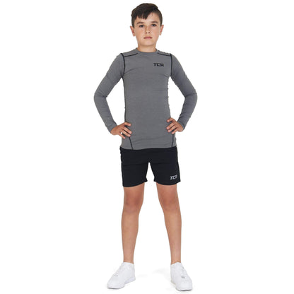 TCA Boys Pro Performance Compression Shirt Long Sleeve Top Compression Tops for Boys Base Layers Boys