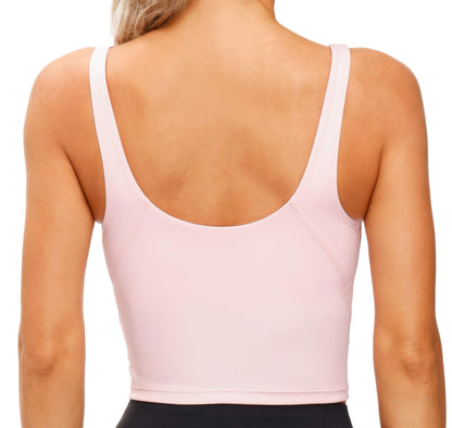 THE GYM PEOPLE Womens' Sports Bra Longline Wirefree Padded with Medium Support