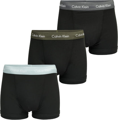 Calvin Klein Men’s 3 Pack Trunks with Logo Waistband