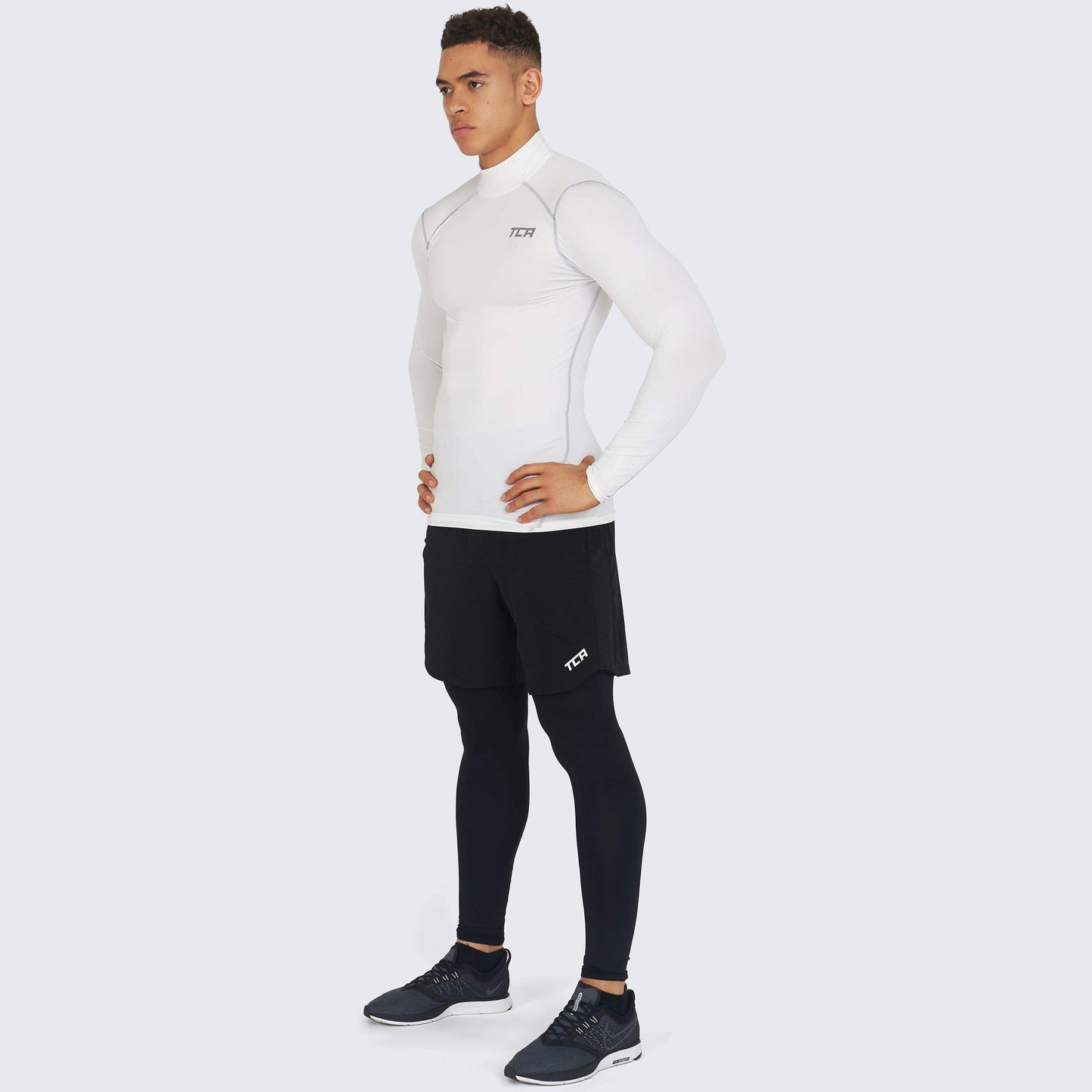 TCA Boys' Pro Performance Compression Base Layer Long Sleeve Top - Mock Neck