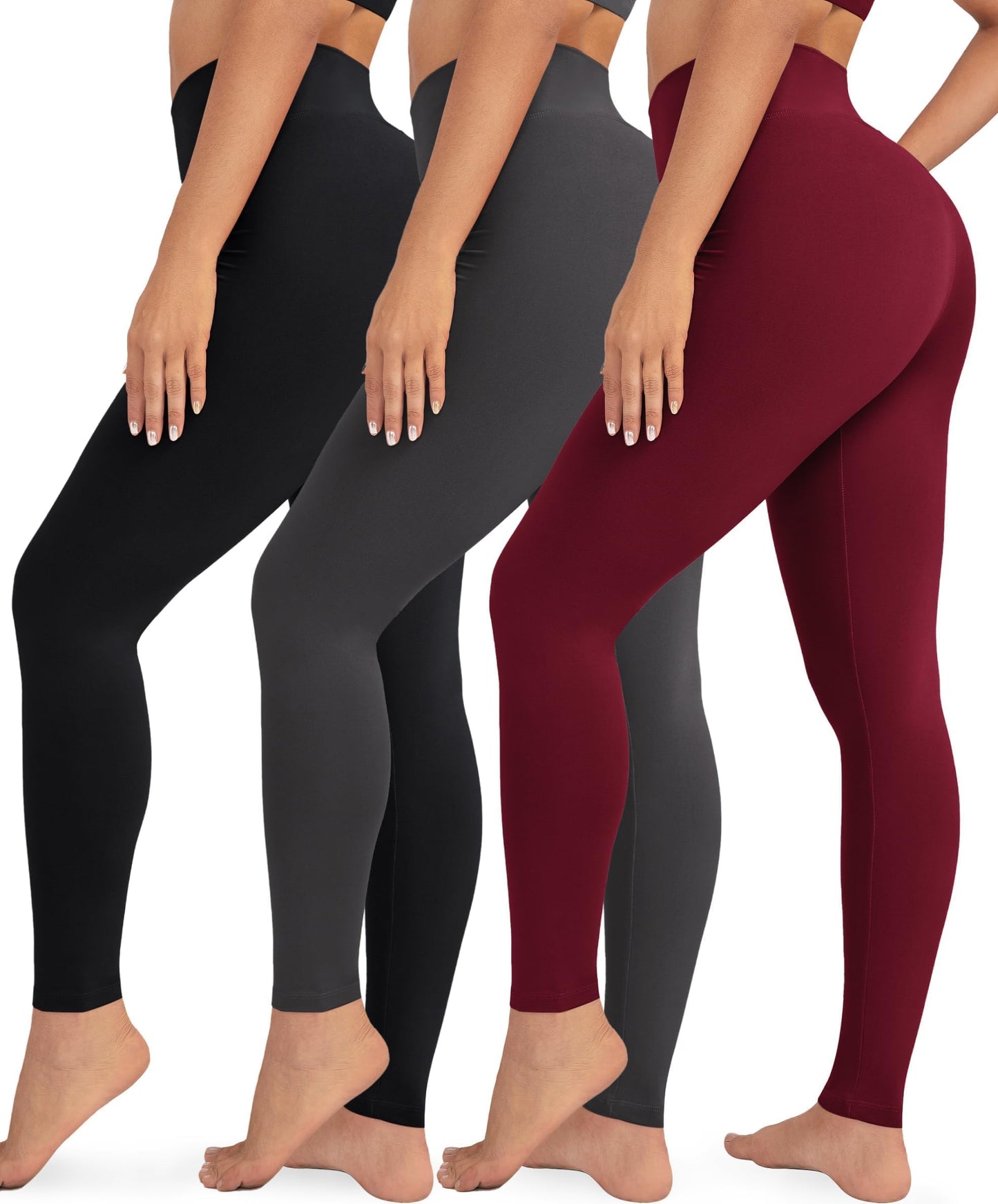 VALANDY Creamlush 3 Pack Leggings for Women High Waisted