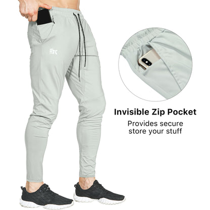 BROKIG Mens Stretch Running Tracksuit Bottoms