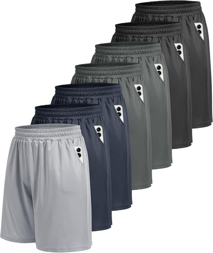 5 Pack Athletic Gym Mens Shorts