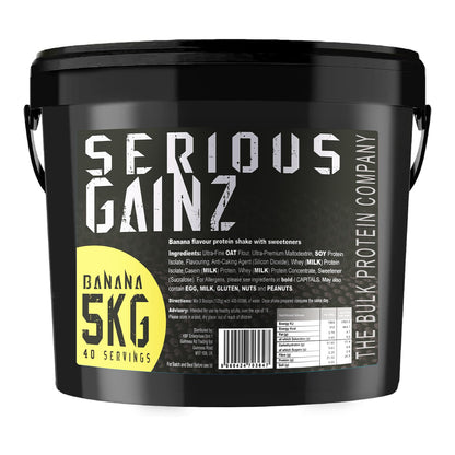 The Bulk Protein Company, SERIOUS GAINZ - Whey Protein Powder - Weight Gain, Mass Gainer - 30g Protein Powders (Strawberry, 5kg)