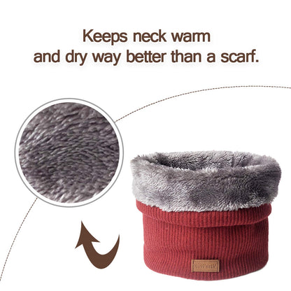 NovForth Winter Neck Warmer Fleece Lined Infinity Scarf Thicken Windproof and Dust Skiing Circle for mens women Double-Layer Fleece Lining Knit