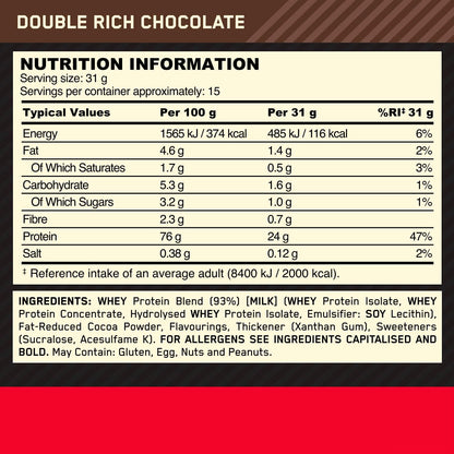 Optimum Nutrition Gold Standard 100% Whey Protein Powder