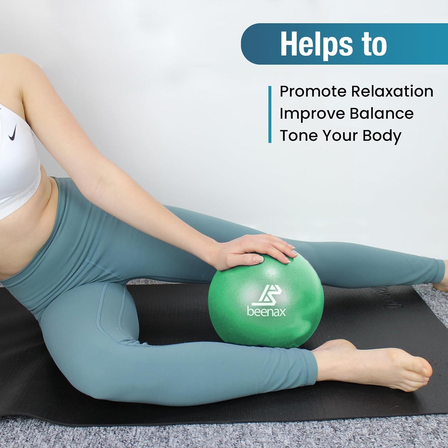 Beenax 23cm Soft Pilates Ball - 9 Inch Exercise, Mini Barre, Gym Ball
