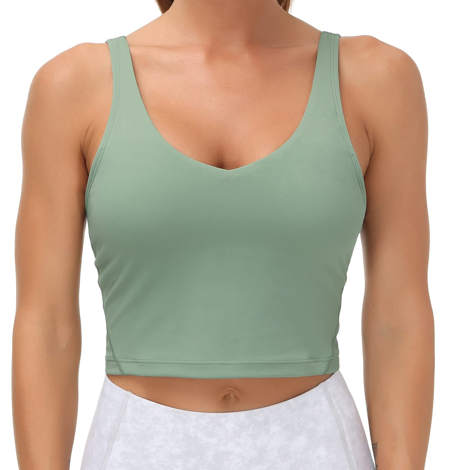 THE GYM PEOPLE Womens' Sports Bra Longline Wirefree Padded with Medium Support