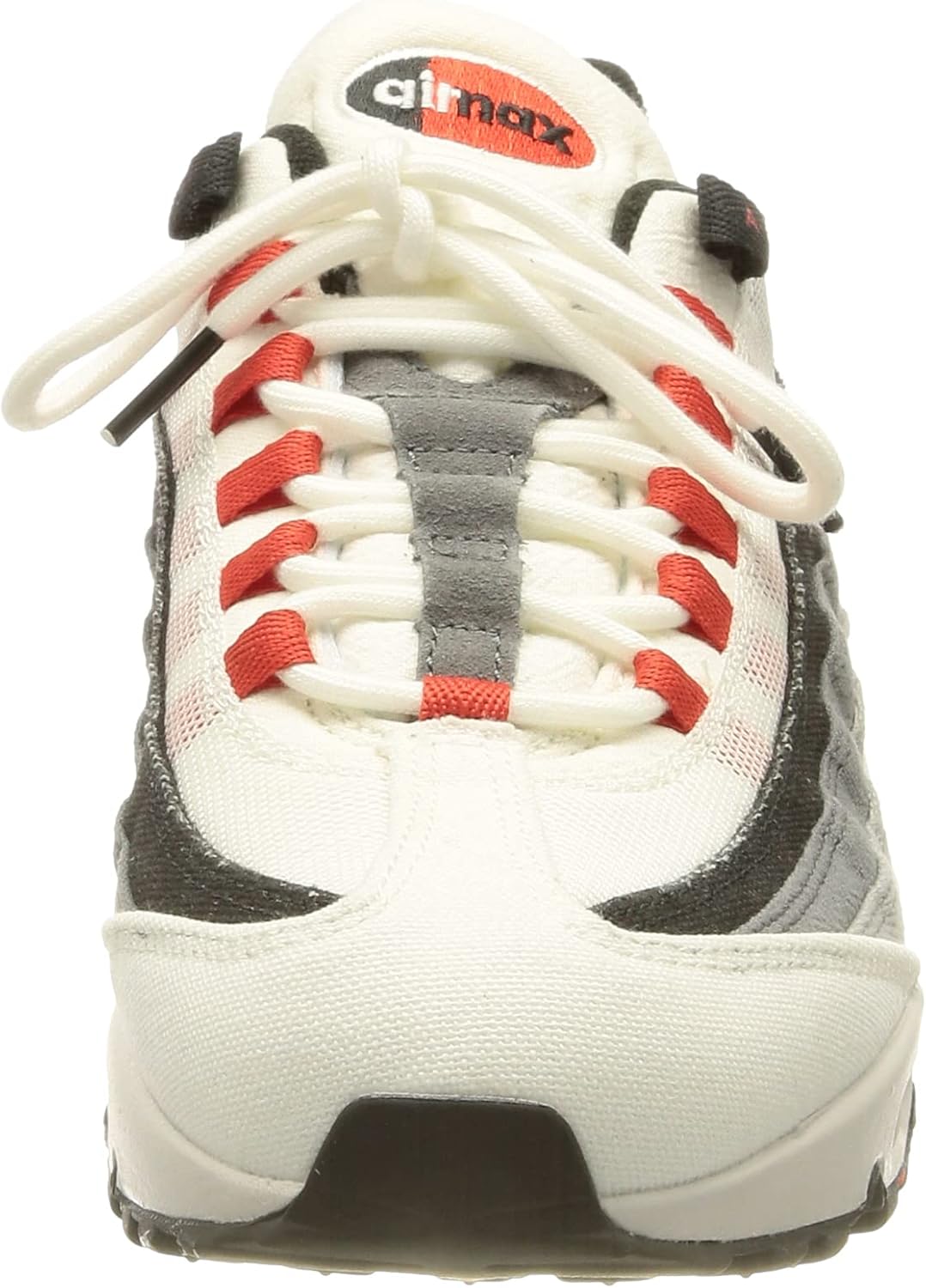 NIKE Mens Air Max 95 Sneaker, Summit White Chile Red Off Noir, 3.5 UK