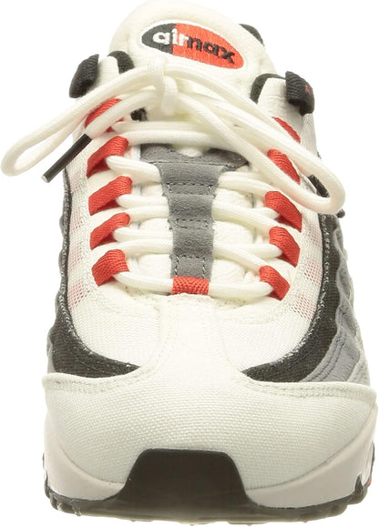 NIKE Mens Air Max 95 Sneaker, Summit White Chile Red Off Noir, 3.5 UK