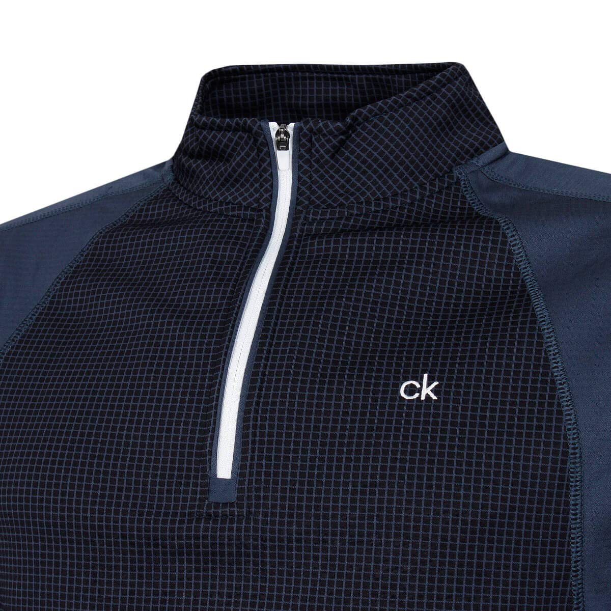 Calvin Klein Mens Micro Grid CK 1/2 Zip Mid Layer Baselayer