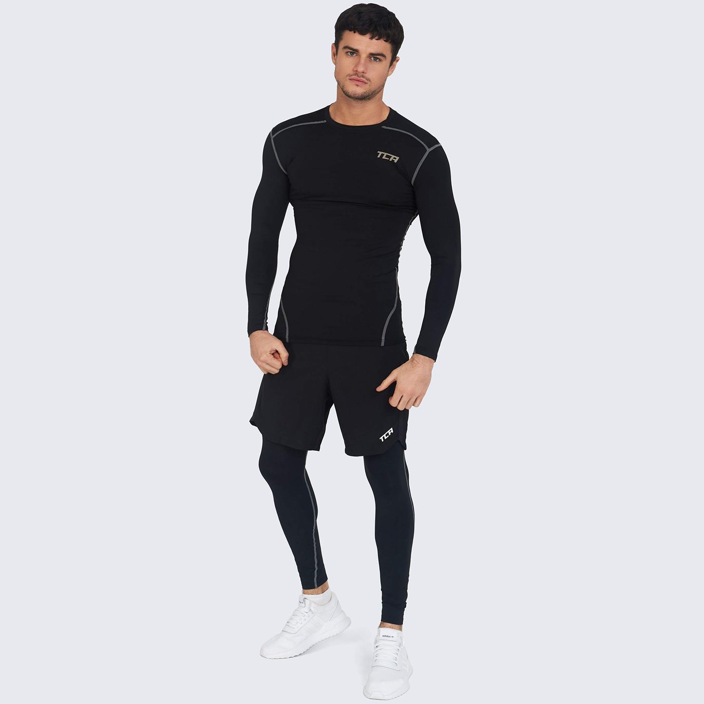 TCA Boys Pro Performance Compression Shirt Long Sleeve Top Compression Tops for Boys Base Layers Boys