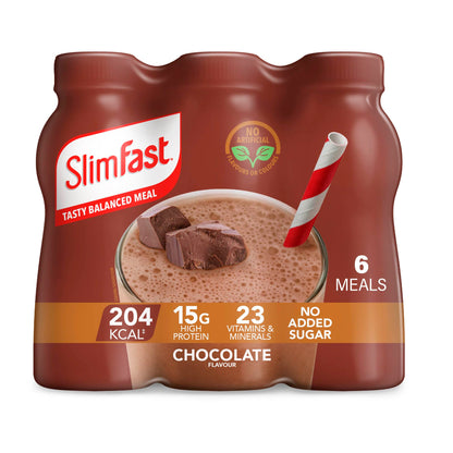 SlimFast Ready To Drink Chocolate Flavour Shake, 6 x 325ml