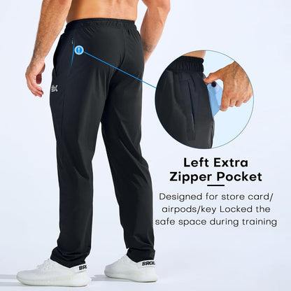 BROKIG Mens Dry Gym Tracksuit Bottoms