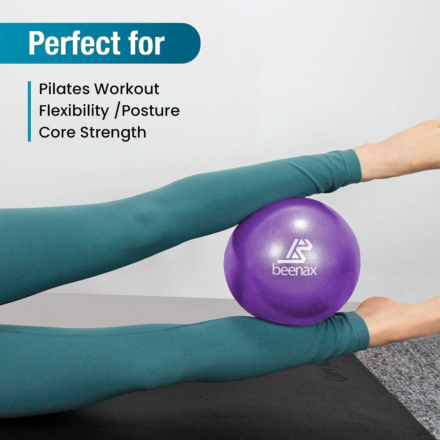 Beenax 23cm Soft Pilates Ball - 9 Inch Exercise, Mini Barre, Gym Ball