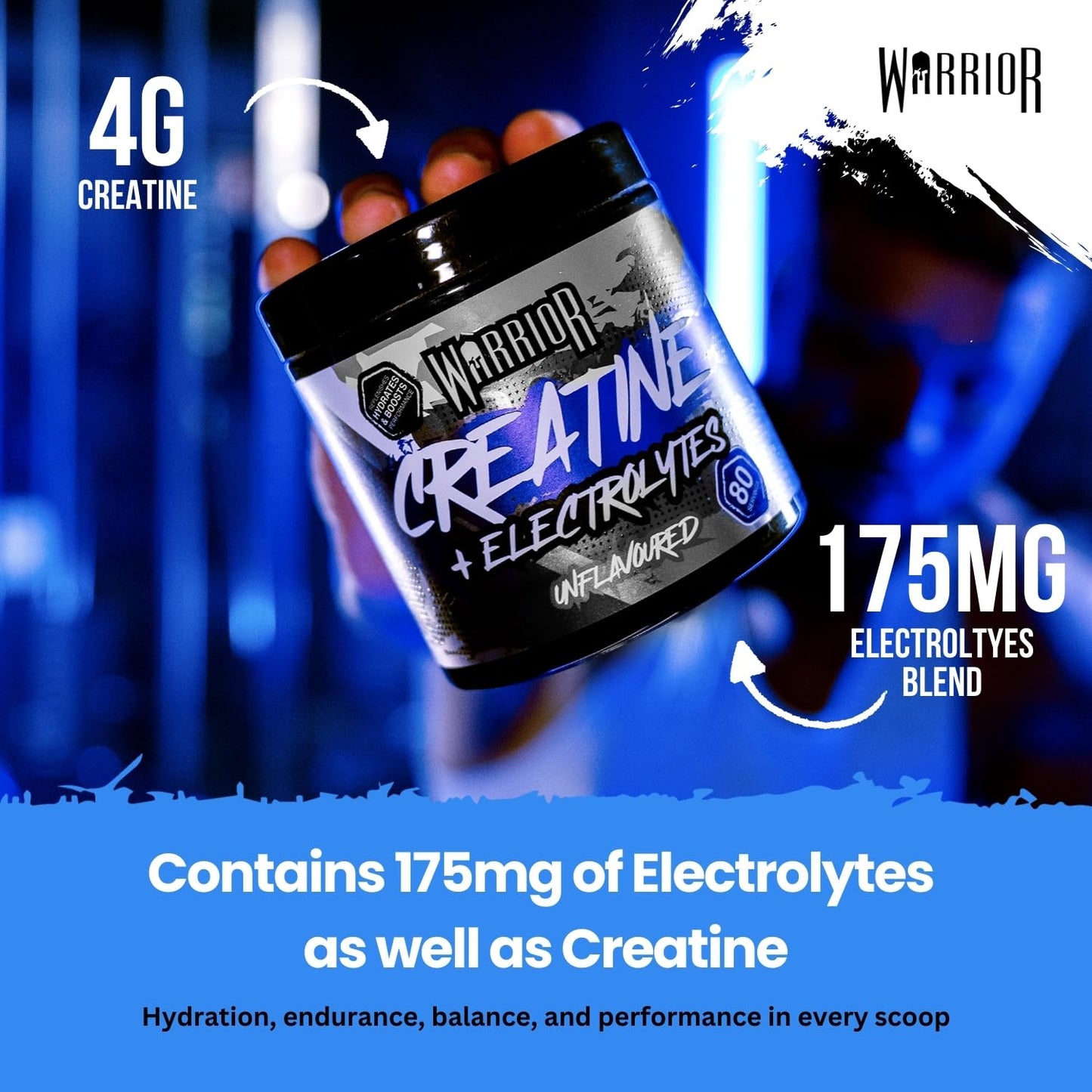 Warrior Creatine Monohydrate Plus Electrolytes Powder 360g