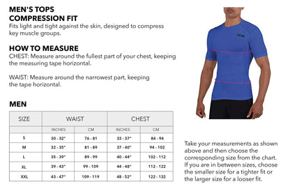 TCA Men's and Boys' HyperFusion Compression Base Layer Top Short Sleeve Under Shirt