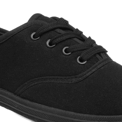 Red Fish Tai Womens Black Lace Up Canvas Shoe