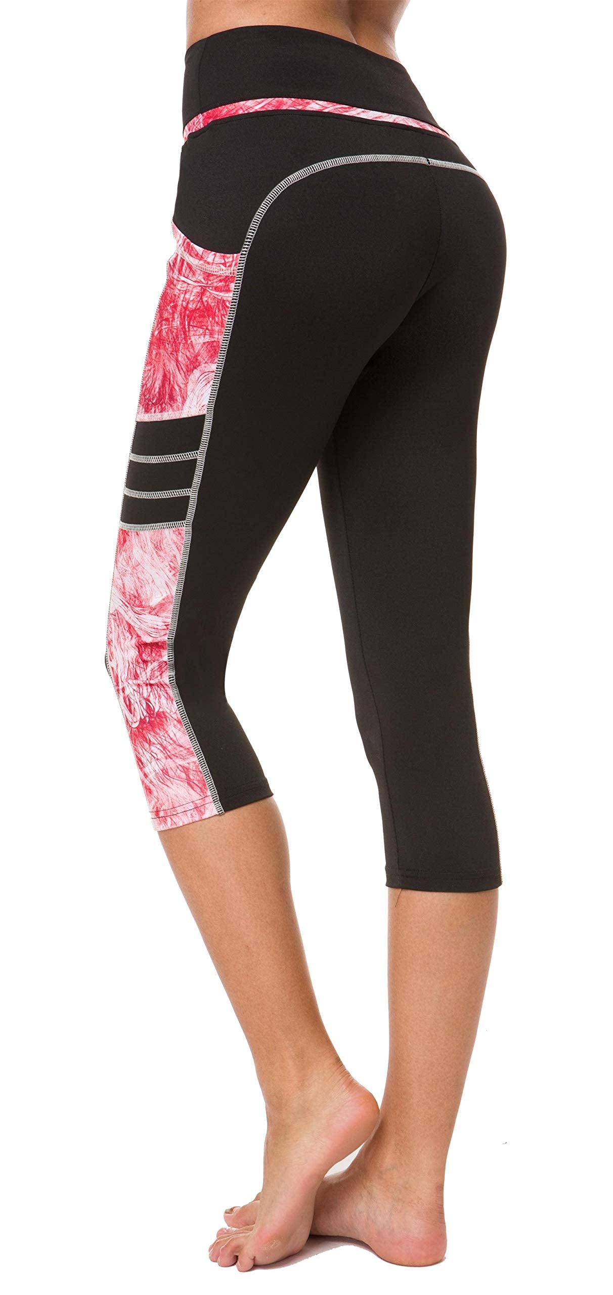 Sugar Pocket Gym Leggings for Women,Yoga Pants for Women Capri Workout Sport Exercise Cycling Leggings with Pockets