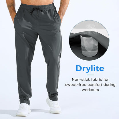 BROKIG Mens Dry Gym Tracksuit Bottoms