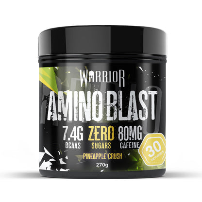 Warrior Amino Blast 270g – BCAA Powder – Branched Chain Amino Acids Supplement, Intra Workout & Recovery, Energy Drink – 30 Servings (Strawberry Kiwi)