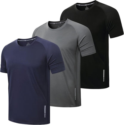 ZENGVEE 3 Pack Gym Shirts Men