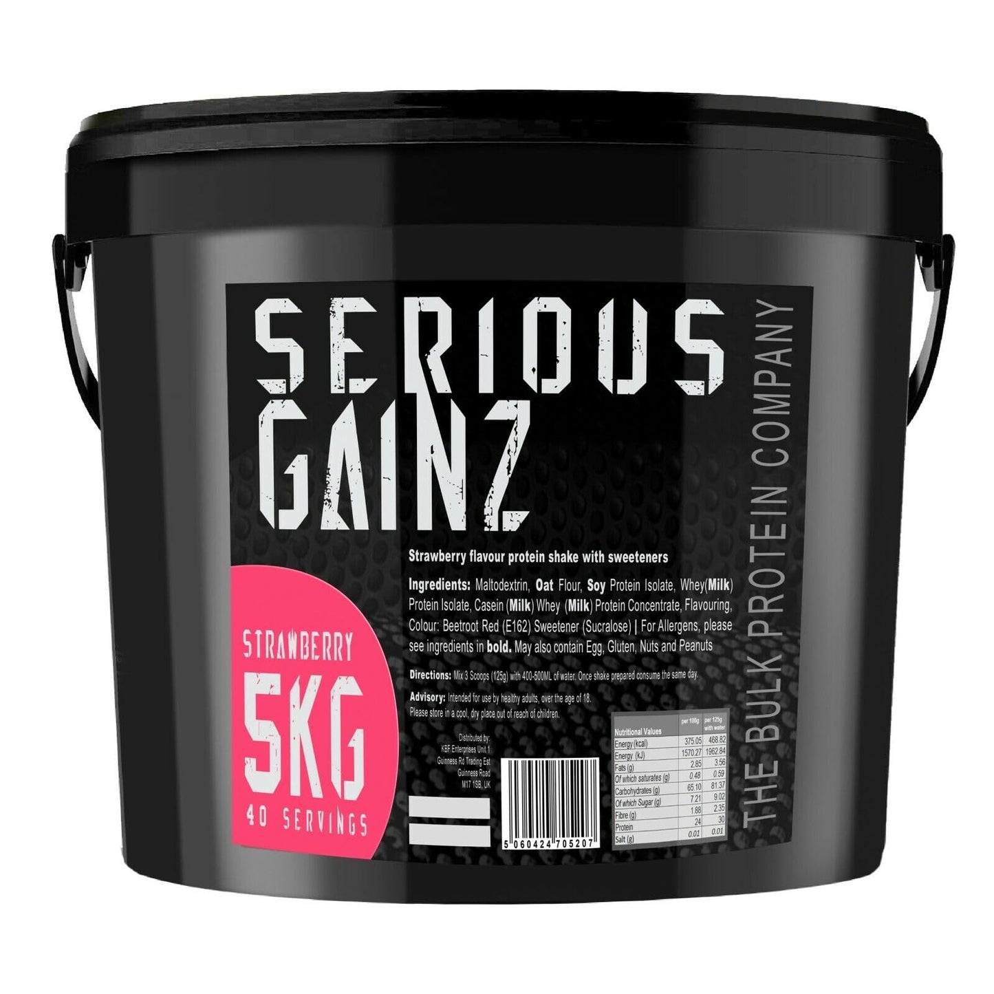 The Bulk Protein Company, SERIOUS GAINZ - Whey Protein Powder - Weight Gain, Mass Gainer - 30g Protein Powders (Strawberry, 5kg)