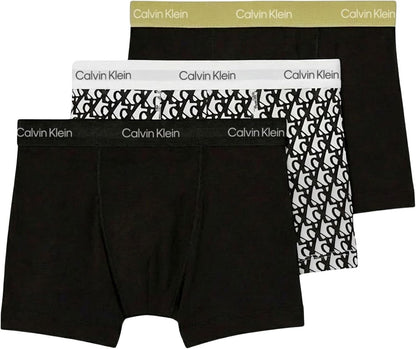 Calvin Klein Men’s 3 Pack Trunks with Logo Waistband