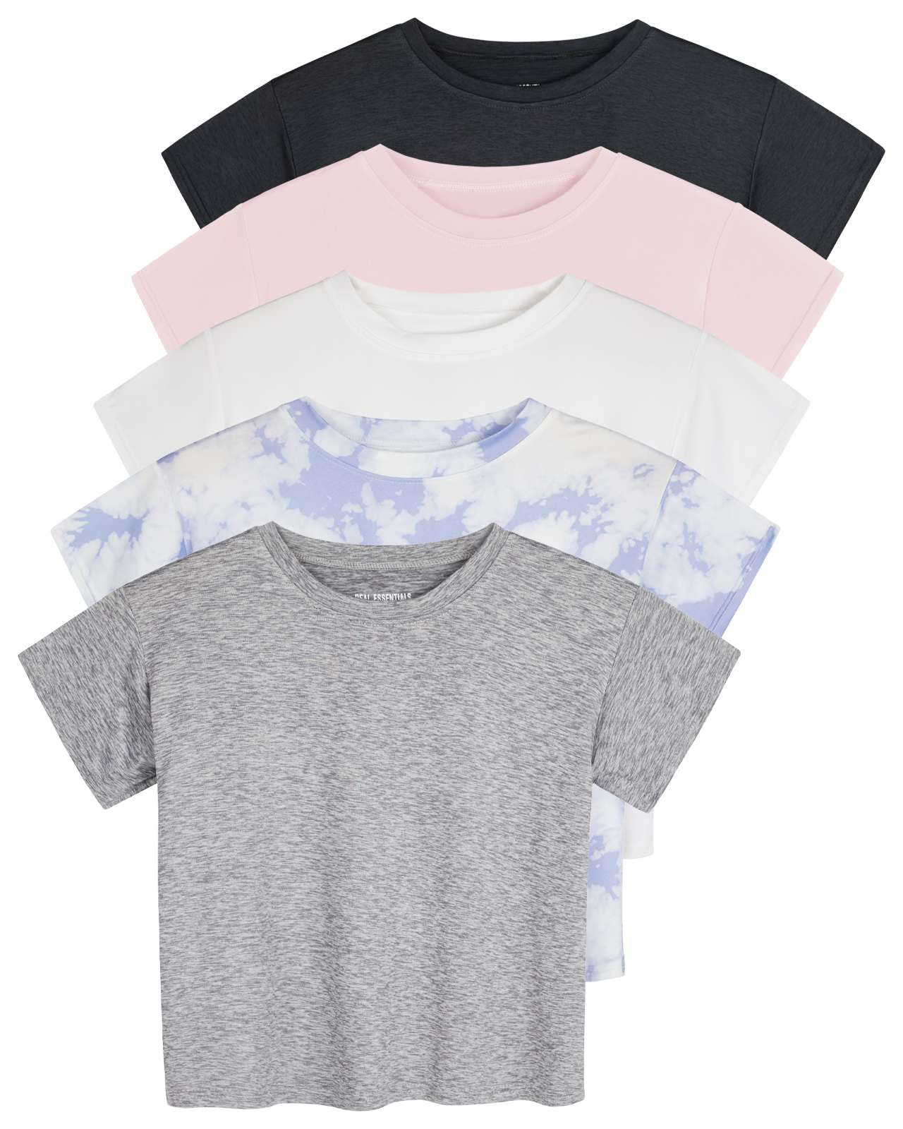 Real Essentials 5 Pack: Women's Dry Fit Crop Top
