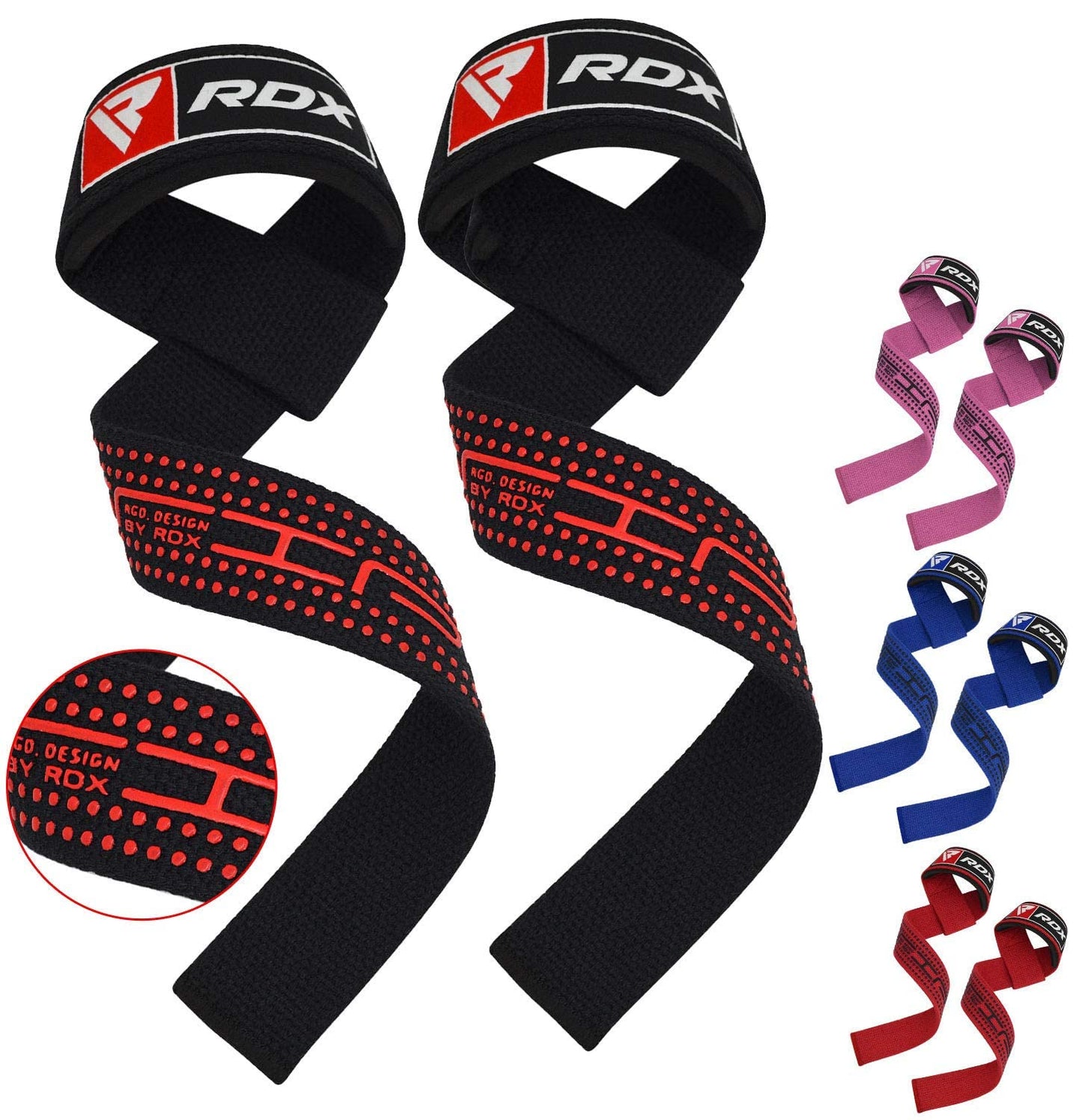 RDX Weight Lifting Straps Deadlifting Powerlifting, 5MM Neoprene Wrist Support, Anti Slip 60CM Hand Bar Grip, Heavy Duty Bodybuilding Weightlifting Workout, Soft Cotton, Strength Training Gym Fitness