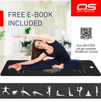 OZE SPORTS Yoga Mat – Extra Thick NBR Foam, Non-Slip, Large