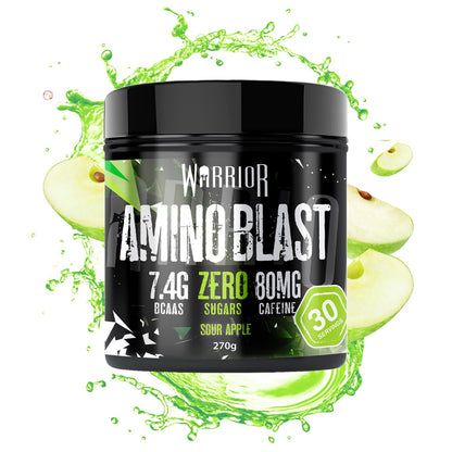 Warrior Amino Blast 270g – BCAA Powder – Branched Chain Amino Acids Supplement, Intra Workout & Recovery, Energy Drink – 30 Servings (Strawberry Kiwi)