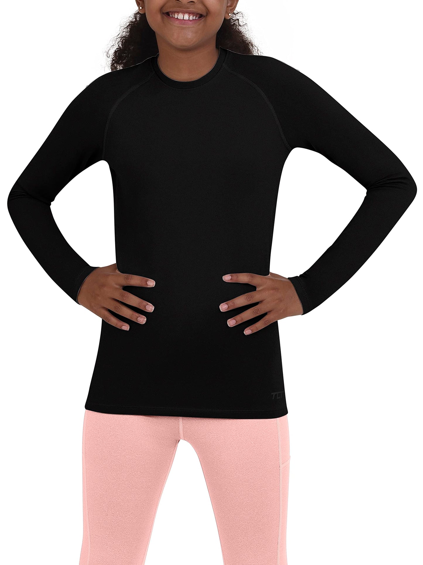 TCA Girls' SuperThermal Long Sleeve Performance Base Layer Running Training Top