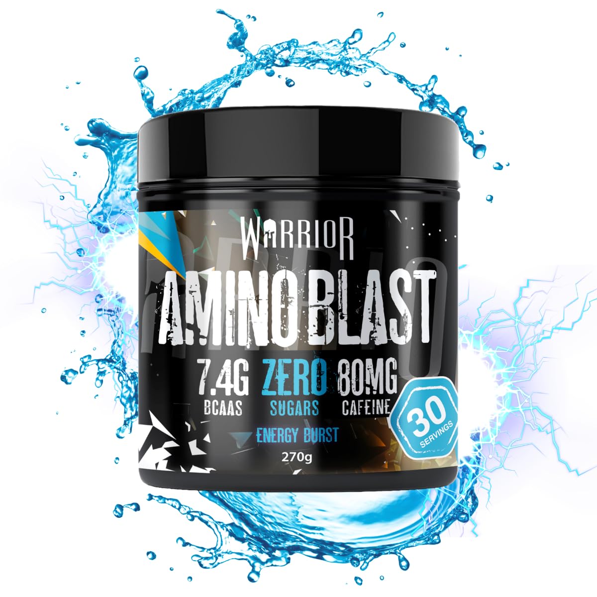 Warrior Amino Blast 270g – BCAA Powder – Branched Chain Amino Acids Supplement, Intra Workout & Recovery, Energy Drink – 30 Servings (Strawberry Kiwi)