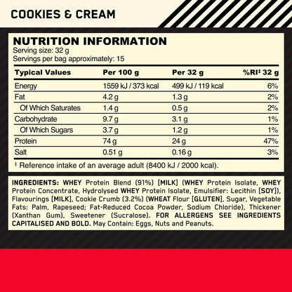 Optimum Nutrition Gold Standard 100% Whey Protein Powder