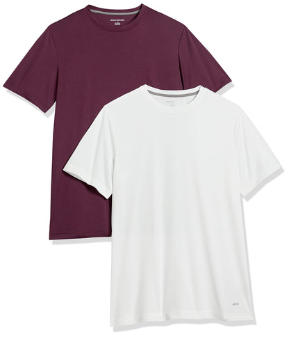 Amazon Essentials Men's Moisture Wicking Breathable Active Performance Tech Gym T-Shirts, Pack of 2