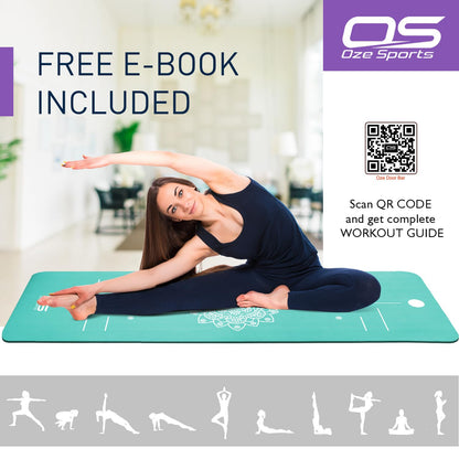 OZE SPORTS Yoga Mat – Extra Thick NBR Foam, Non-Slip, Large
