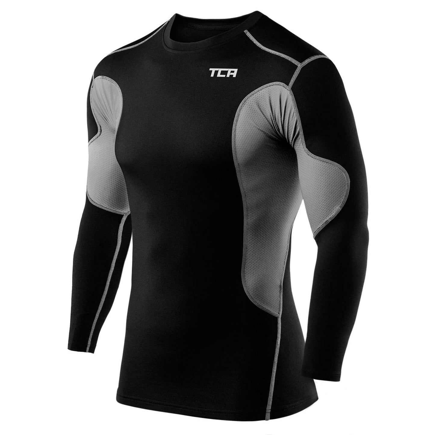 TCA Boys Pro Performance Compression Shirt Long Sleeve Top Compression Tops for Boys Base Layers Boys