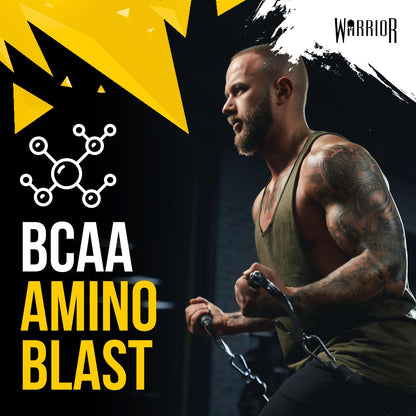 Warrior Amino Blast 270g – BCAA Powder – Branched Chain Amino Acids Supplement, Intra Workout & Recovery, Energy Drink – 30 Servings (Strawberry Kiwi)