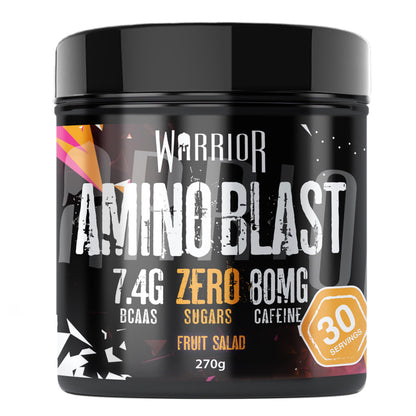 Warrior Amino Blast 270g – BCAA Powder – Branched Chain Amino Acids Supplement, Intra Workout & Recovery, Energy Drink – 30 Servings (Strawberry Kiwi)