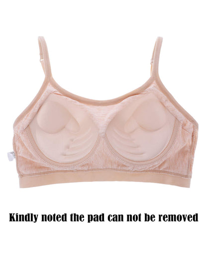 Boao 3 Pieces Mini Camisole Bra Padded Brassiere Tank Top Brassiere Women Sports Bra with Straps