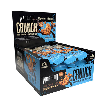 Warrior Crunch - High Protein Bars - 20g Protein Each Bar - Low Carb, Low Sugar Snack - 12 Pack x 64g (Variety Pack)