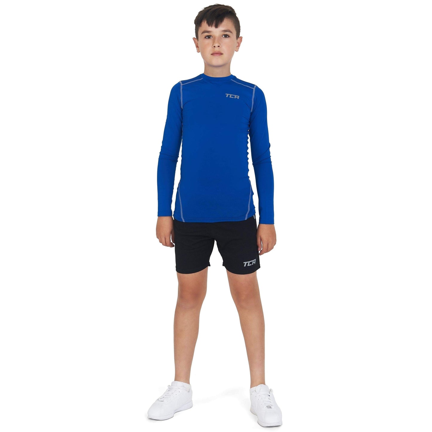 TCA Boys Pro Performance Compression Shirt Long Sleeve Top Compression Tops for Boys Base Layers Boys