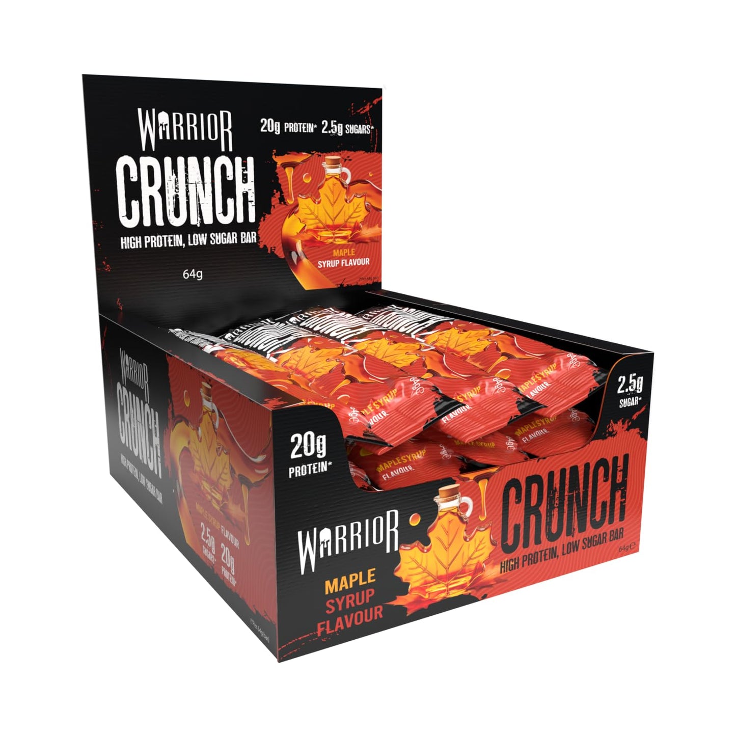 Warrior Crunch - High Protein Bars - 20g Protein Each Bar - Low Carb, Low Sugar Snack - 12 Pack x 64g (Variety Pack)