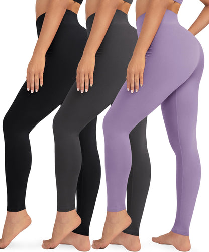 VALANDY Creamlush 3 Pack Leggings for Women High Waisted