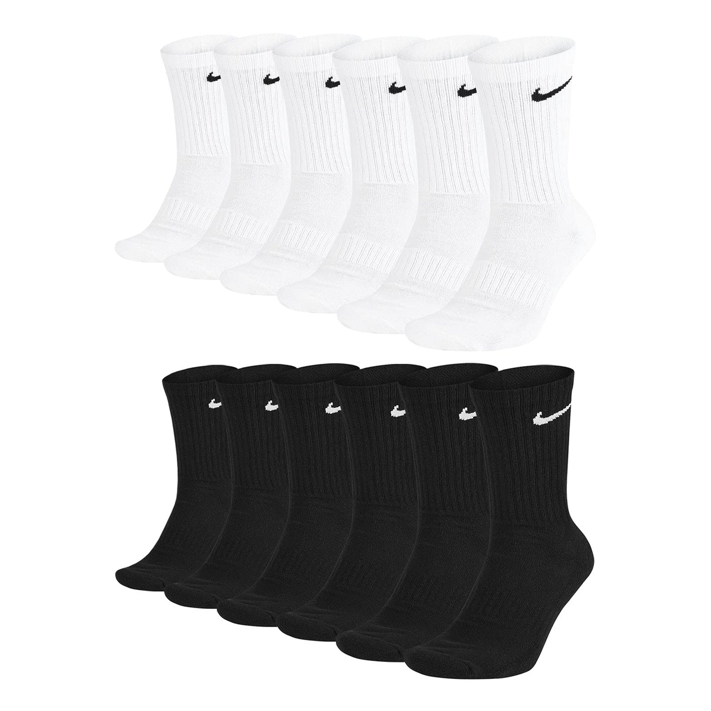 NIKE Men's U Nk Everyday Cush Crew 6pr-bd Socks